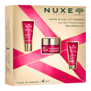 Set Nuxe Merveillance Expert Crema Facial Lifting 50 ml + Crema de Ojos Vegana 15 ml + Crema de Noche Vegana 15 ml 