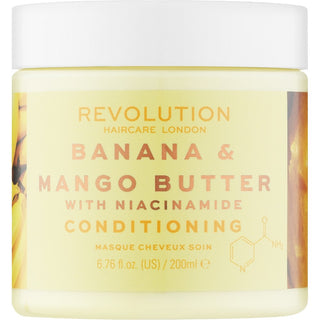 Revolution haircare قناع وبلسم للشعر بزبدة الموز والمانجو مع النياسيناميد - 200 مل