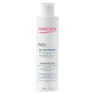 Topicrem PV/DS Pv/ds Puhdistusgeeli Hilseilevälle Iholle Ja Päänahalle 200ml