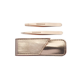 Tweezerman Set pinzette custodia oro rosa — Set di pinzette