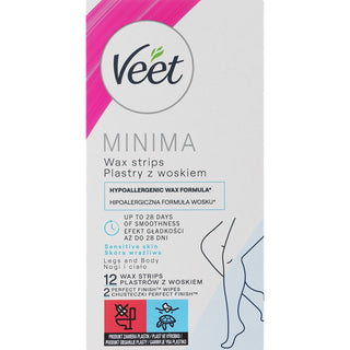 Veet Minima Hypoallergenic Wax Strips for Legs 12pcs