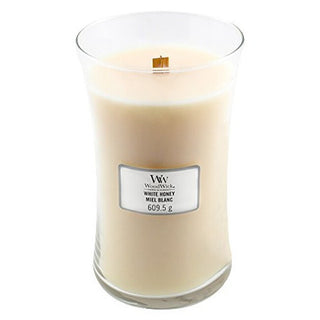 Woodwick White Honey 609,5g — Candela profumata
