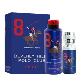 Beverly Hills Polo Club Dárková sada pro muže 1982 Sport 8 Toaletní voda 100 ml + Deodorant ve spreji 175 ml 