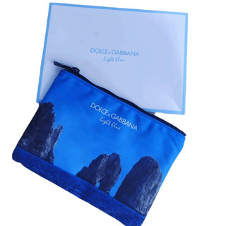Dolce & Gabbana, Bleu, Articles de toilette, Pochette en tissu GWP, Bleu
