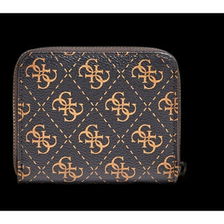 Guess, Portofel din material textil Kamryn SLG cu fermoar mic, maro, pentru femei