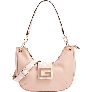 Guess, Bolso grande Brightside de poliuretano y tela, color rubor, para mujer