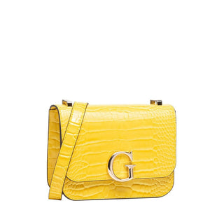 Guess, Corily, Stoff-Umhängetasche, Gelb, 18,5 x 14,5 x 7 cm, Damen