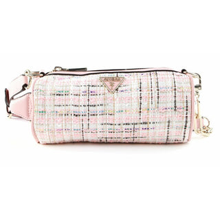 Guess, Manhattan, Polyester, Shoulder Bag, Fabric Shoulder Bag, Pink Tweed, Women's