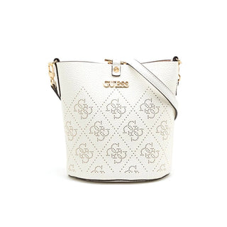 Guess, Amara, Polyester, Fabric Bag, Bucket with 4g Logo, White, HWSG8493010, 21 x 21 x 11 cm