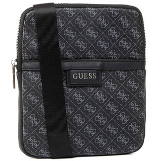 Guess, Dan, Flat Top Zip, Stoff-Umhängetasche, Schwarz, Herren
