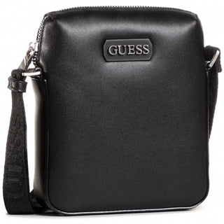 Guess, Dan, Dokumententasche, Leder-Umhängetasche, Schwarz, Mini, Herren