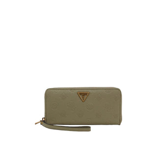 Guess, Helaina, Fabric Wallet, 3-Sided Zip Closure, SWPB8403460SAG, Green, Women's