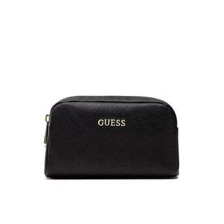 Guess, Earlene Polyesterstoftaske med Dobbelt Lynlås Sort Dame 10 x 18 x 7,5 cm