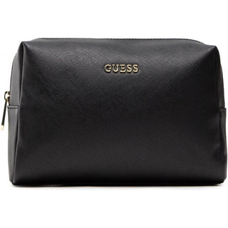 Guess Necessär Vanilj Saffiano Svart Syntetiskt Läder 23x17x8 cm Dam 