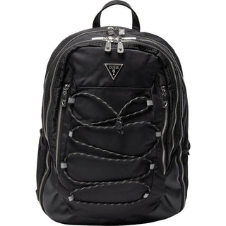 Guess, Certosa, Bolso de hombro de nailon y tela, negro, HMECRNP2209, 33 x 46 x 15 cm, para hombre