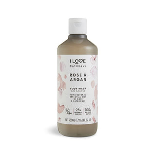 I Love, Naturals Collection, Vegan, Ενυδατικό, Καθαριστικό Σώματος με Τριαντάφυλλο & Αργκάν, 500 ml