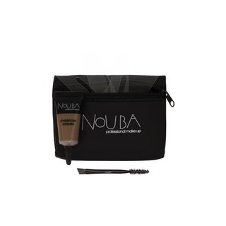 Nouba Set Pennello + Gel Sopracciglia 7 ml + Trousse in Tessuto Nero — Kit Sopracciglia