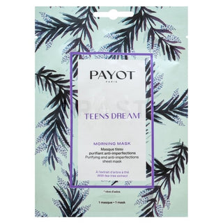 Payot, Teens Dream valkoisen teen uutetta sisältävä puhdistava kangasnaamio kasvoille aamulla 19 g