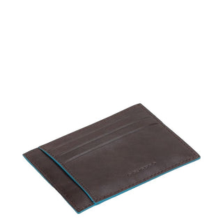 Piquadro, Porte-cartes de crédit en cuir Blue Square, PP2762B2R, acajou, unisexe