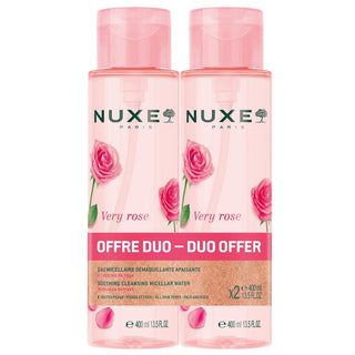 Duoset, Nuxe, Very Rose, reinigend en verzachtend micellair water, voor de gevoelige huid, 2 stuks, 400 ml