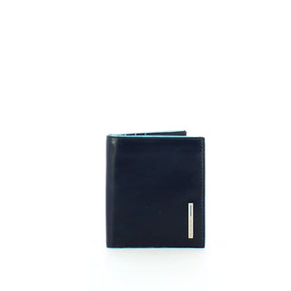 Piquadro, Porte-cartes de crédit carré bleu en cuir, PP1518B2, bleu authentique, unisexe