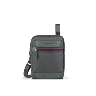 Piquadro, Trakai, Recycled Materials, Small, Fabric Shoulder Bag, Green, 27 x 21 x 5 cm, Men's