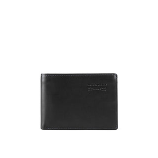 Piquadro, PU257W110R-N Black Slim Leather Wallet for Men