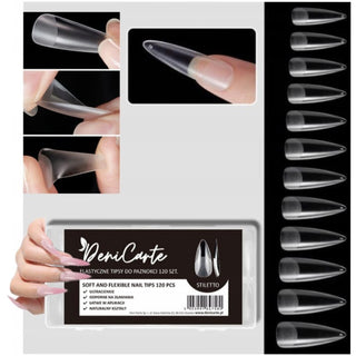 Deni Carte Tipsy Flexible Stiletto 120 piezas