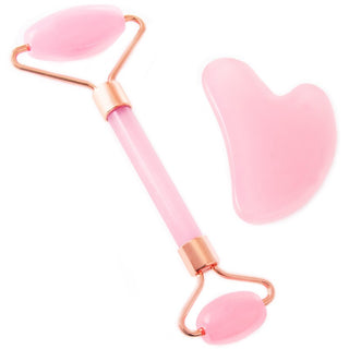 Pink massagesæt Gua Sha Sten