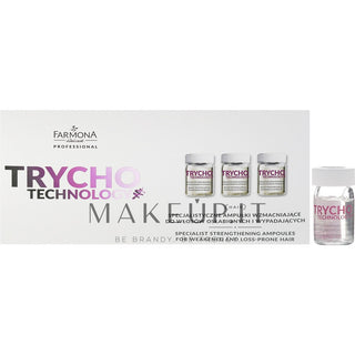 Trycho 技术专业强化小瓶 Farmona 适用于脆弱和脱落的头发 10X5Ml