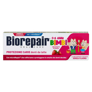 Biorepair معجون أسنان لحماية من التسوس للأطفال 0-6 سنوات أسنان لبنية 50 مل 