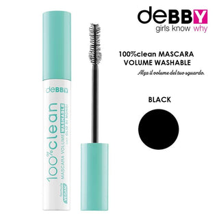 DEBBY 100%CLEAN VOLUME Mascara BLACK Washable 