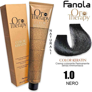 صبغات الشعر Fanola أور therapy - مجموعة ألوان بدرجة 1,0 | أسود 