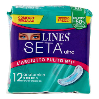 Lines Lines Seta Ultra Absorbentes Anatómicos 12 Piezas 