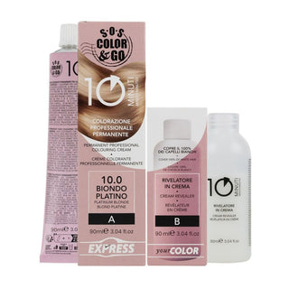 Alama Sos Color&Go 10分钟专业持久染发套装 - 10.0 白金金发 