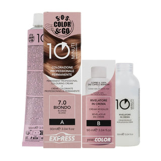 Alama 10分钟专业持久染发套装 - 7.0金色 