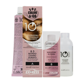 Alama Sos Color&Go 专业持久染发套装 10分钟完成染色 - 8.3 浅金色金发 