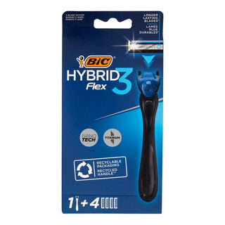 Bic Hybrid3 Flex Barbermaskine Systemhåndtag + 4 udskiftninger 