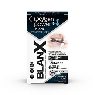 Blanx Blanx شرائط تبييض الأسنان O3X Oxygen Power بالفحم النشط 