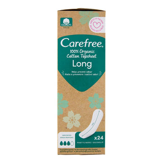 Carefree Organic Cotton Long Panty Liners, 24 pcs 