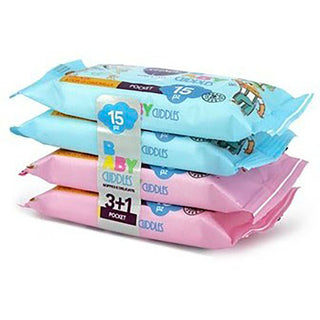 Clendy Baby Cuddles Toallitas Húmedas 4 Paquetes De 15 Toallitas 