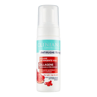 Clinians Antirughe Repair Mousse Detergente Viso Collagene Ed Estratto Di Melograno 150 ml — Mousse detergente