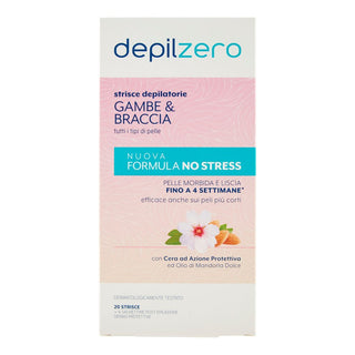 Depilzero Strisce Depilatorie Gambe E Braccia 22 strisce + 4 salviettine post depilazione con aloe — Strisce depilatorie