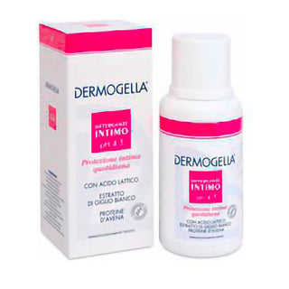 Dermogella Intimní čisticí prostředek s kyselinou mléčnou, extraktem z bílého lilie a ovesnými proteiny, lahvička 200 ml 