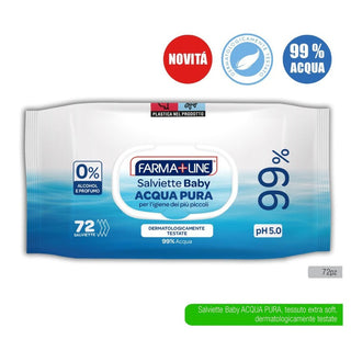 Farmaline 72片湿巾 带弹出式盖 99%水分 