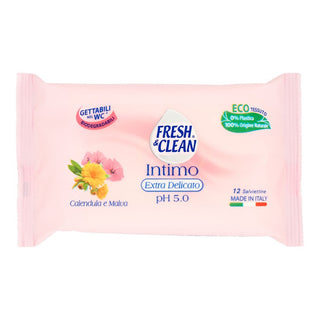 Fresh&Clean Εξαιρετικά Ευαίσθητα Εσώρουχα Ph 5.0 - Υγρά Μαντηλάκια 12 Τεμ. 