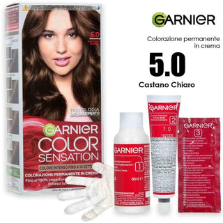 Garnier Color Sensation צבע קבוע בקרם 5.0 חום בהיר 
