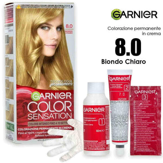 Garnier קולור סנסיישן צבע קבוע בקרם 8.0 בלונד בהיר 
