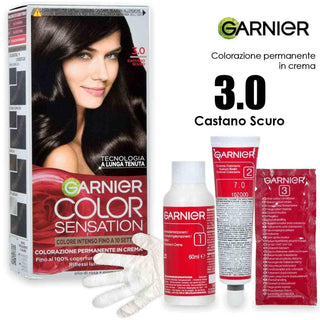 Garnier Color Sensation צבע קבוע בקרם 3.0 חום כהה 