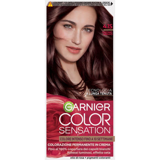 Garnier צבע סנסיישן צבע קבוע בקרם 4.15 חום קר 